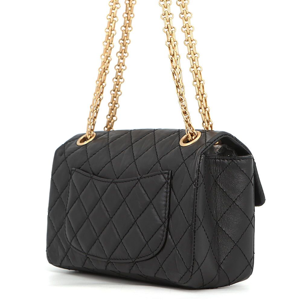CHANEL 2.55 ChainShoulder Bag BlackAS0874-Y04634-94305 Aged Calf Leather Size Mini