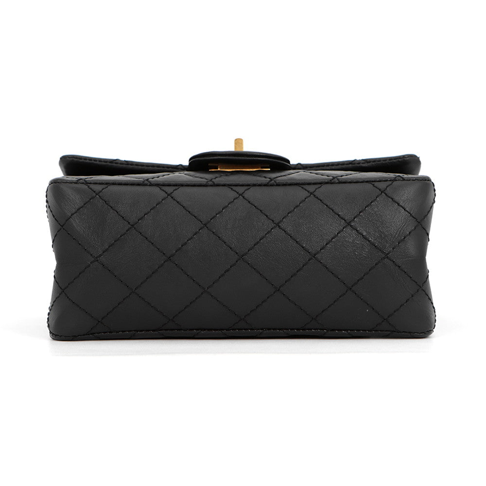 CHANEL 2.55 ChainShoulder Bag BlackAS0874-Y04634-94305 Aged Calf Leather Size Mini