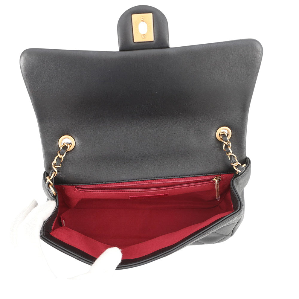 CHANEL Matelasse Top Handle ChainShoulder Bag BlackAS1358 Lambskin