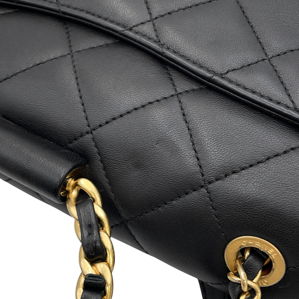 CHANEL Matelasse Top Handle ChainShoulder Bag BlackAS1358 Lambskin