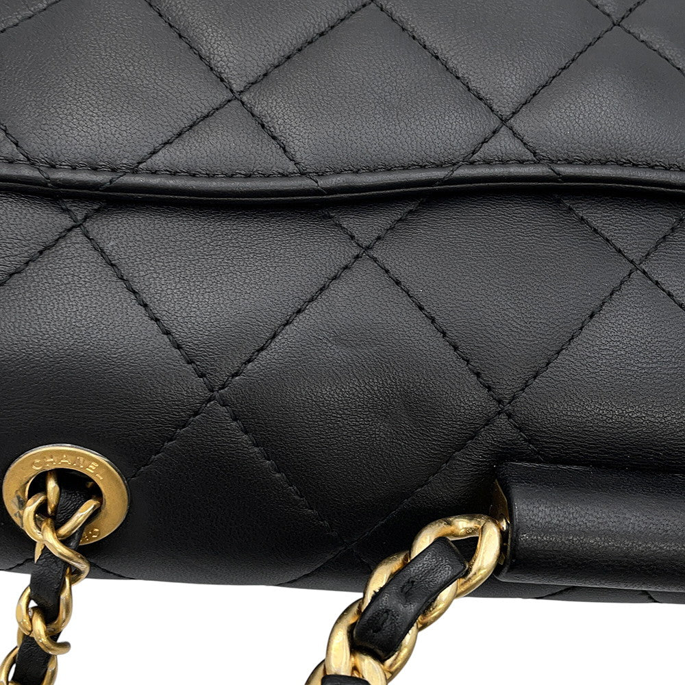 CHANEL Matelasse Top Handle ChainShoulder Bag BlackAS1358 Lambskin