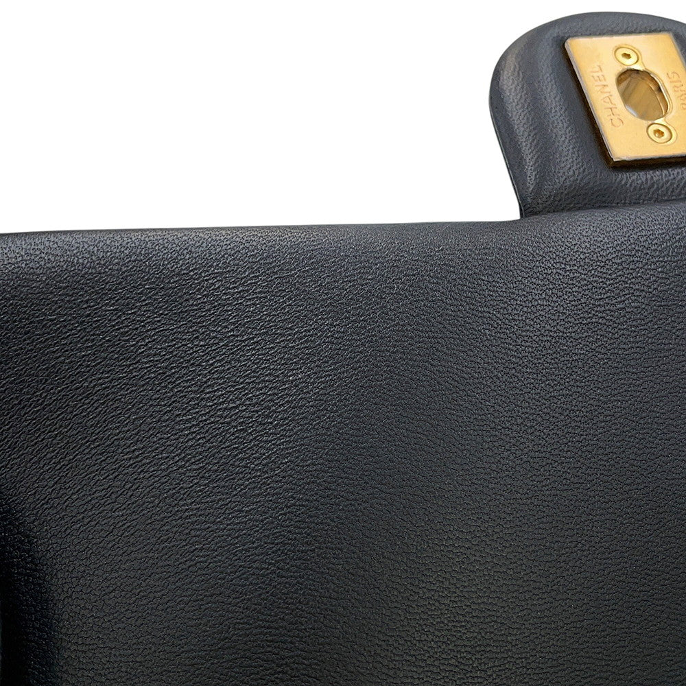 CHANEL Matelasse Top Handle ChainShoulder Bag BlackAS1358 Lambskin