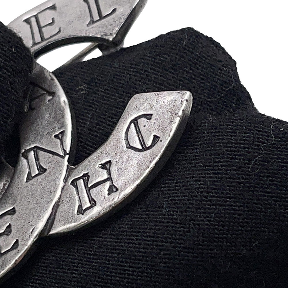 CHANEL CC Logo Brooch Silver Metal