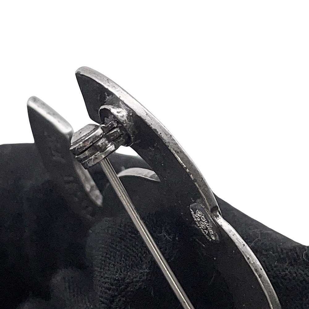 CHANEL CC Logo Brooch Silver Metal