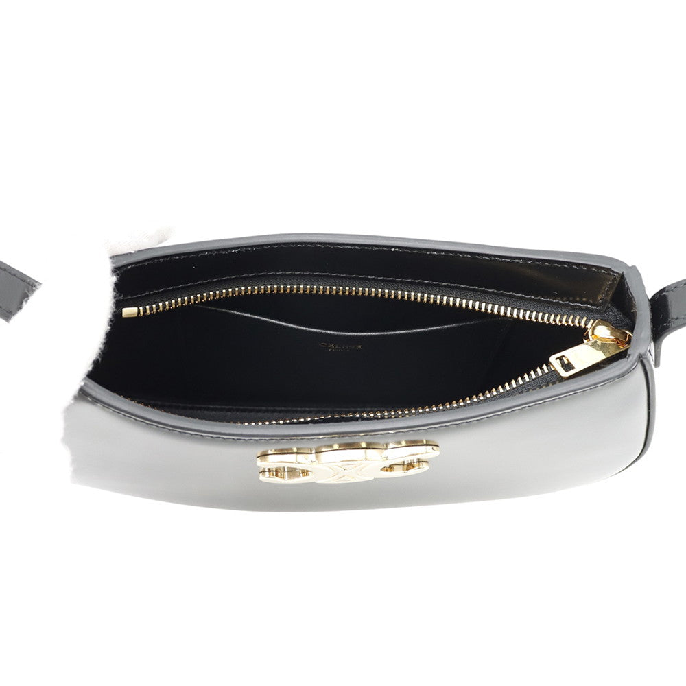 CELINE Triomphe Tilley Bag Black115703 Leather Size Medium