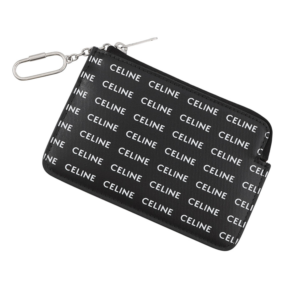 CELINE Logo Card Case Black/White10B772 PVC