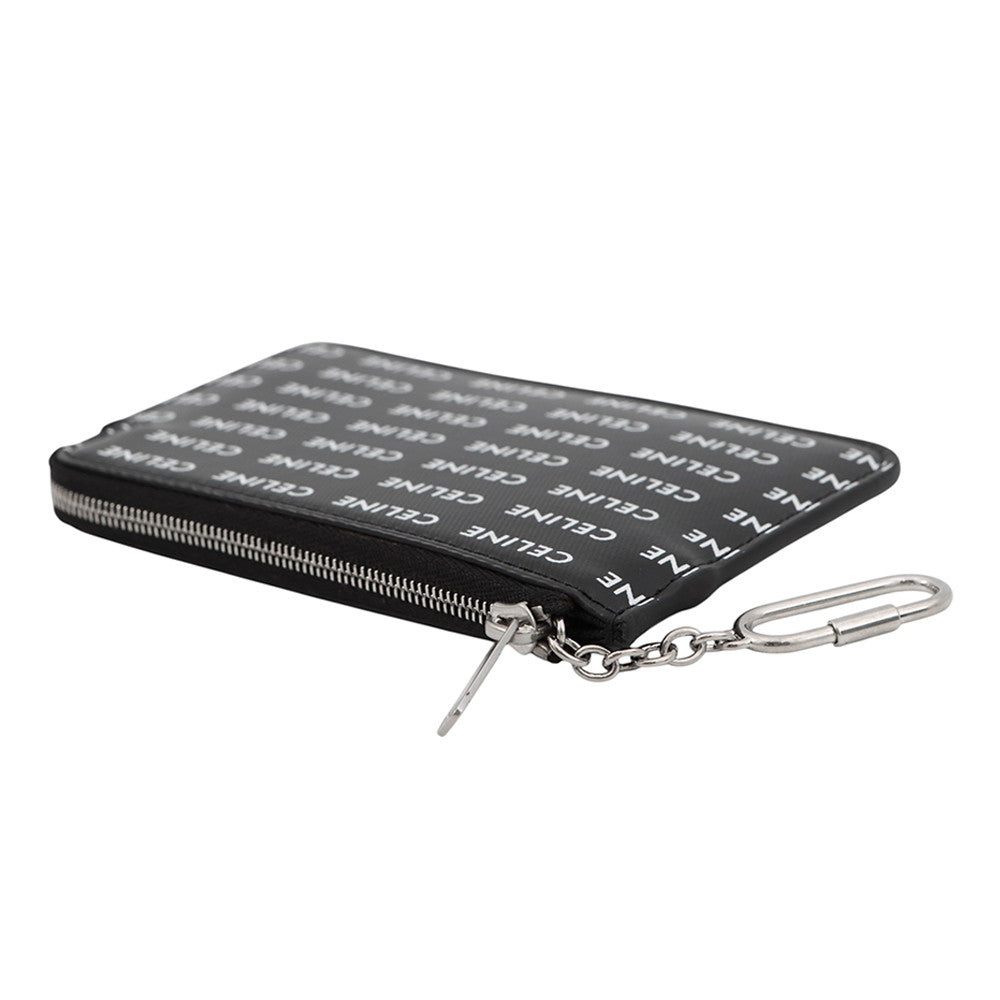 CELINE Logo Card Case Black/White10B772 PVC