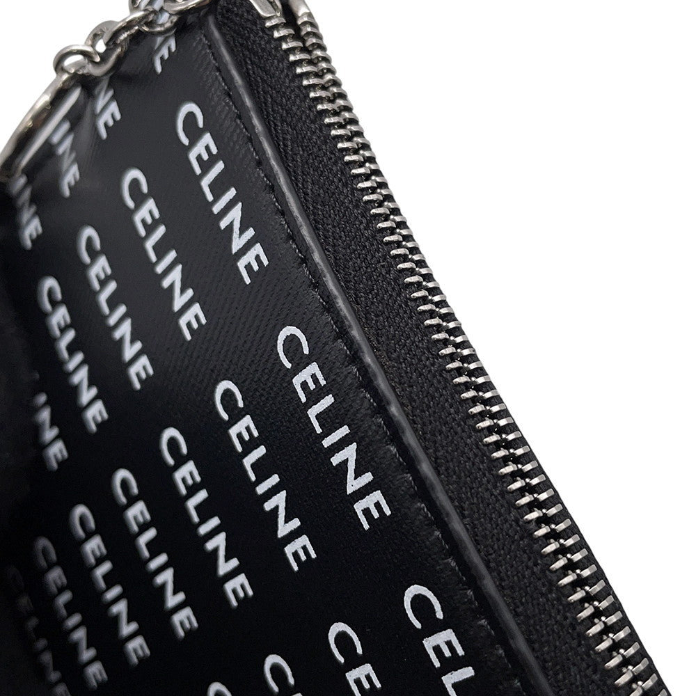 CELINE Logo Card Case Black/White10B772 PVC