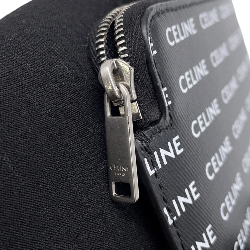 CELINE Logo Card Case Black/White10B772 PVC