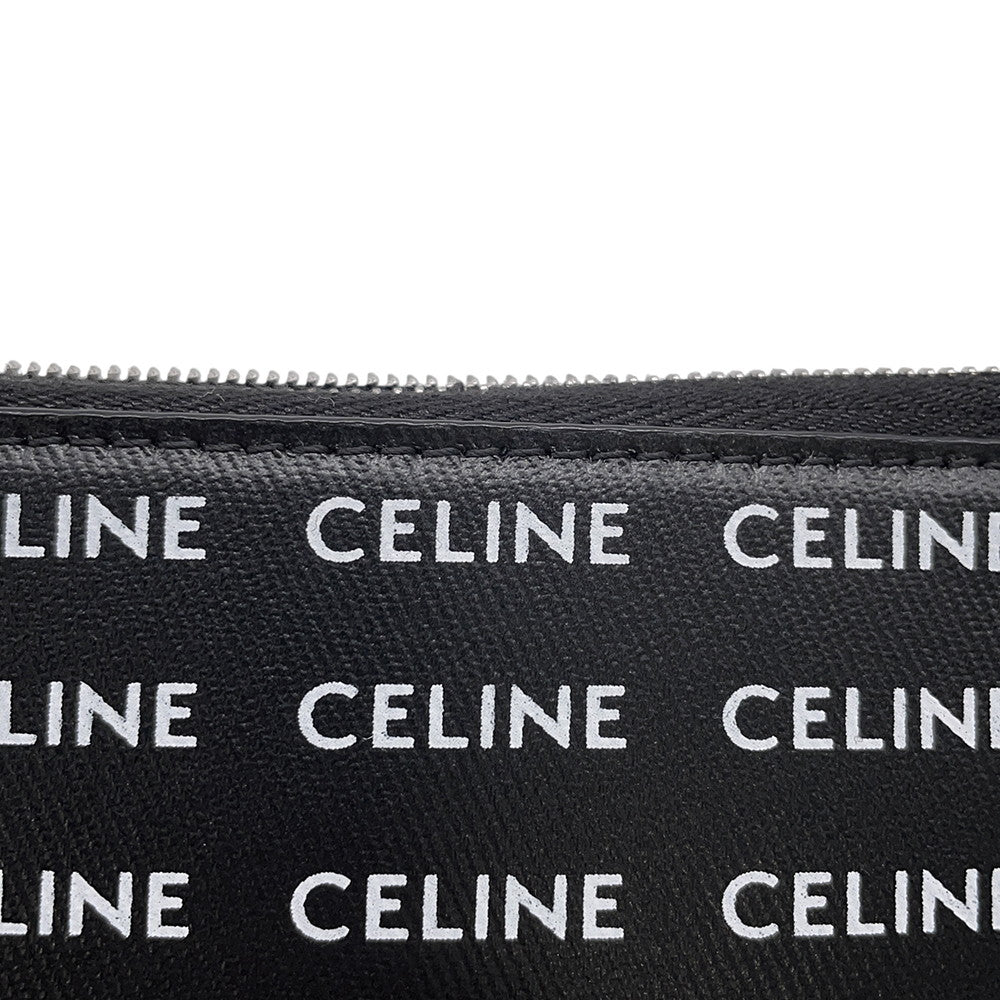 CELINE Logo Card Case Black/White10B772 PVC