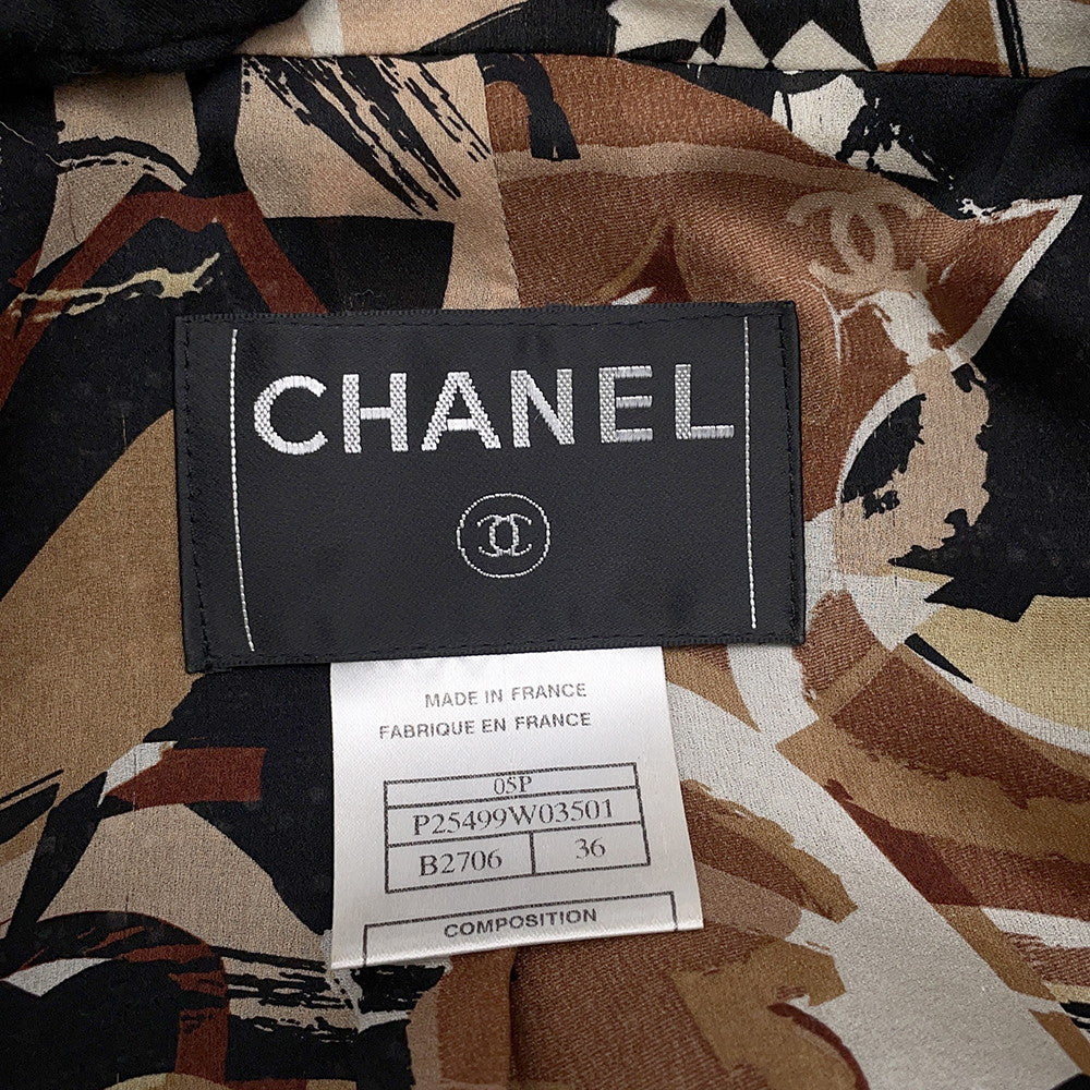 CHANEL Tweed Setup Size 36 Black/BeigeP25499W03501 Cotton Lin