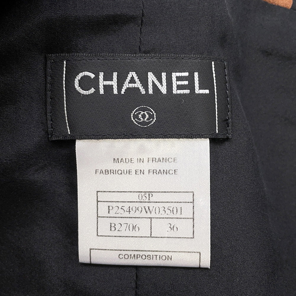 CHANEL Tweed Setup Size 36 Black/BeigeP25499W03501 Cotton Lin