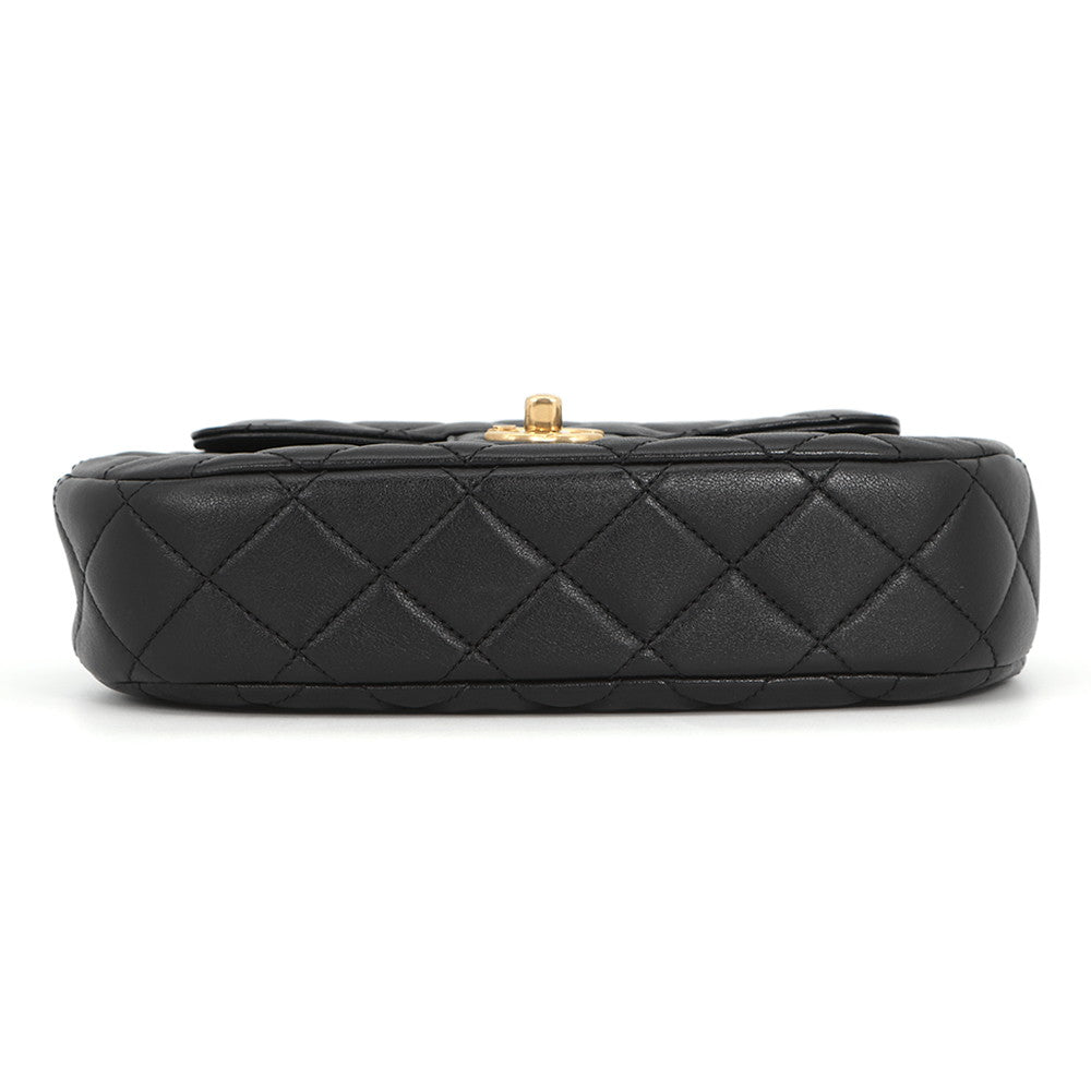 CHANEL Matelasse Top Handle 2-Way Bag BlackAS4569 Lambskin