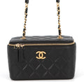 CHANEL Matelasse Vanity ChainShoulder Bag BlackAP2550 Lambskin