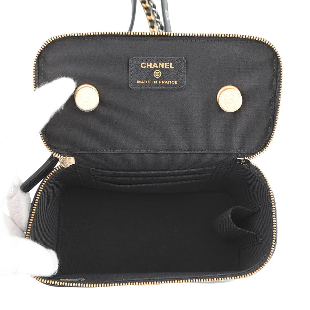 CHANEL Matelasse Vanity ChainShoulder Bag BlackAP2550 Lambskin