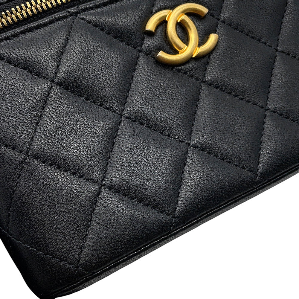 CHANEL Matelasse Vanity ChainShoulder Bag BlackAP2550 Lambskin