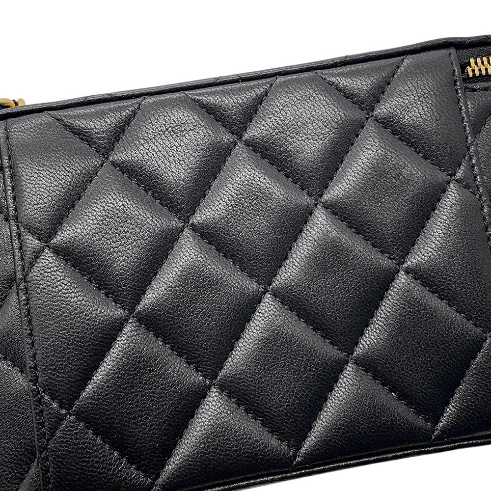 CHANEL Matelasse Vanity ChainShoulder Bag BlackAP2550 Lambskin