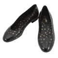 CHANEL Ballerina Flat Pumps Black/GoldG45127 Lambskin Patent Leather Size 37 1/2