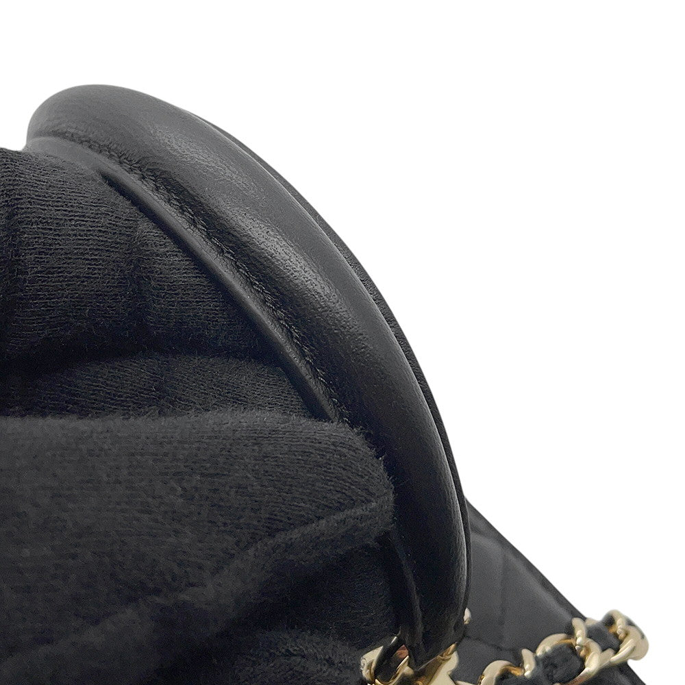 CHANEL Matelasse Top Handle Chain Vanity Bag BlackAP2199 Lambskin