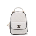 CHANEL Matelasse Chain Backpack White/BlackAP4514 Lambskin