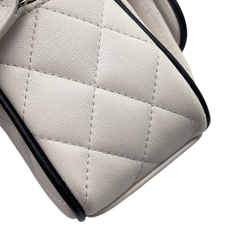 CHANEL Matelasse Chain Backpack White/BlackAP4514 Lambskin