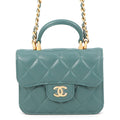 CHANEL Matelasse flap coin purse GreenAP2200 Lambskin