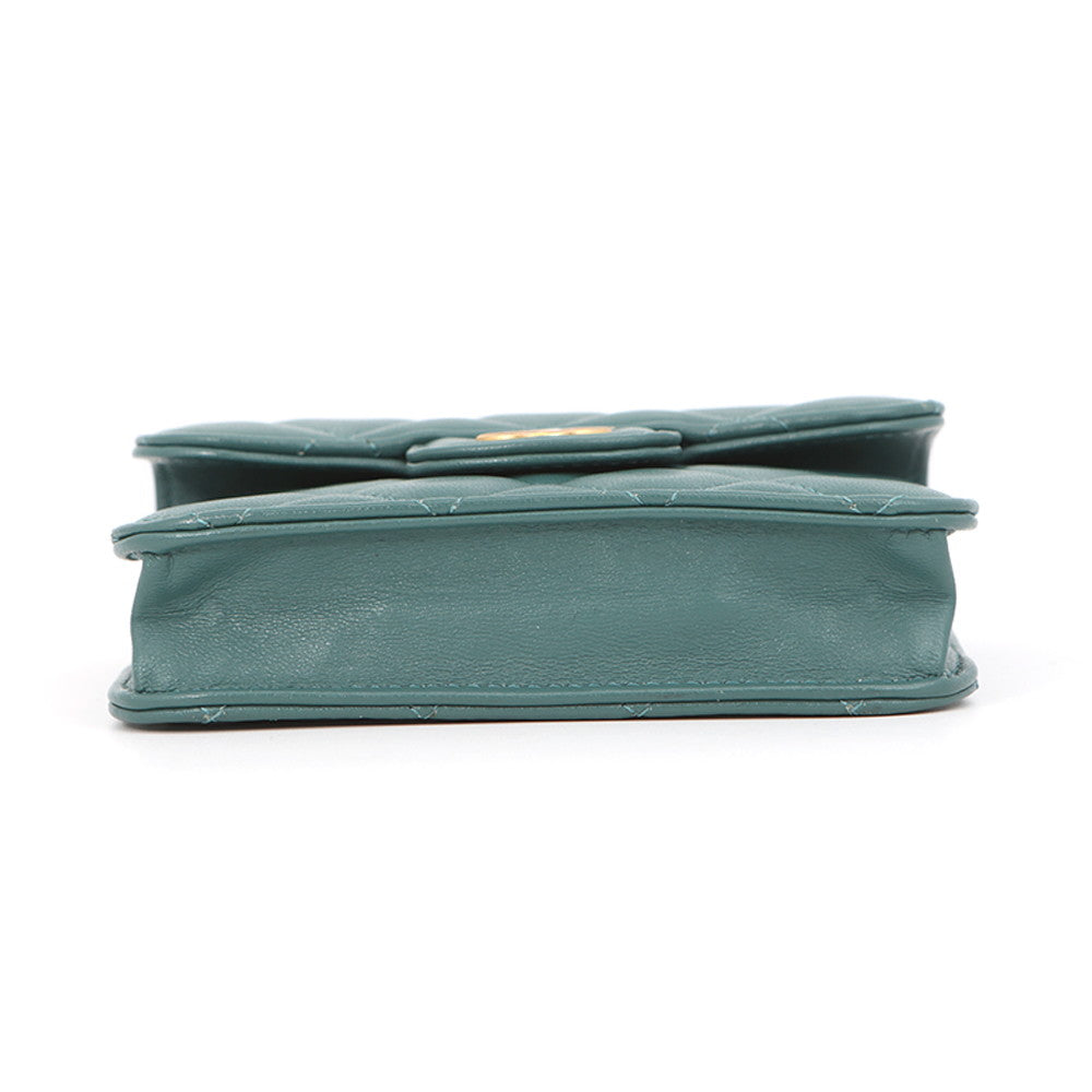 CHANEL Matelasse flap coin purse GreenAP2200 Lambskin