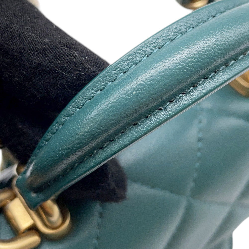 CHANEL Matelasse flap coin purse GreenAP2200 Lambskin