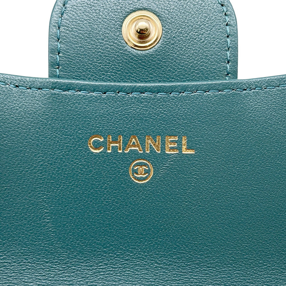 CHANEL Matelasse flap coin purse GreenAP2200 Lambskin