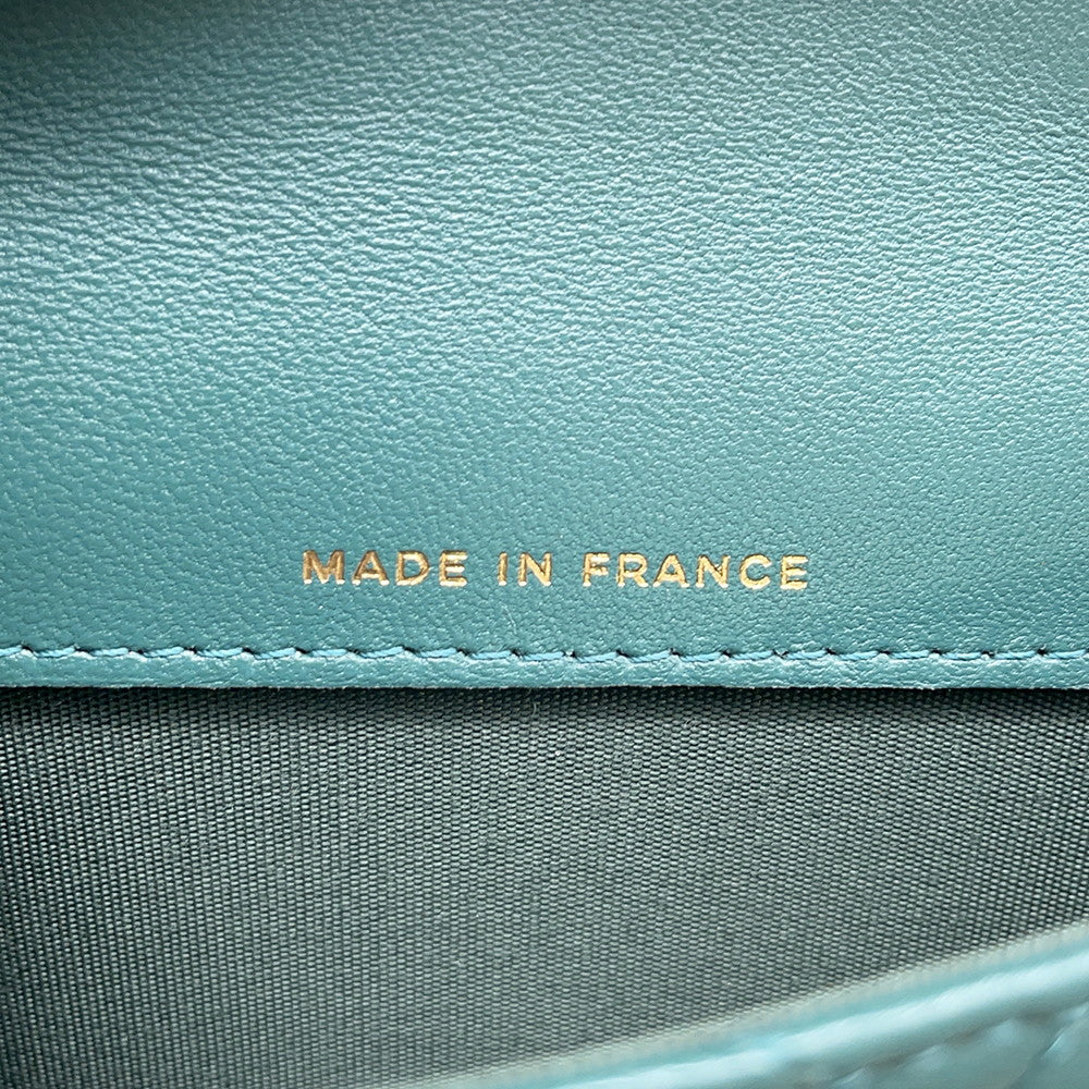 CHANEL Matelasse flap coin purse GreenAP2200 Lambskin