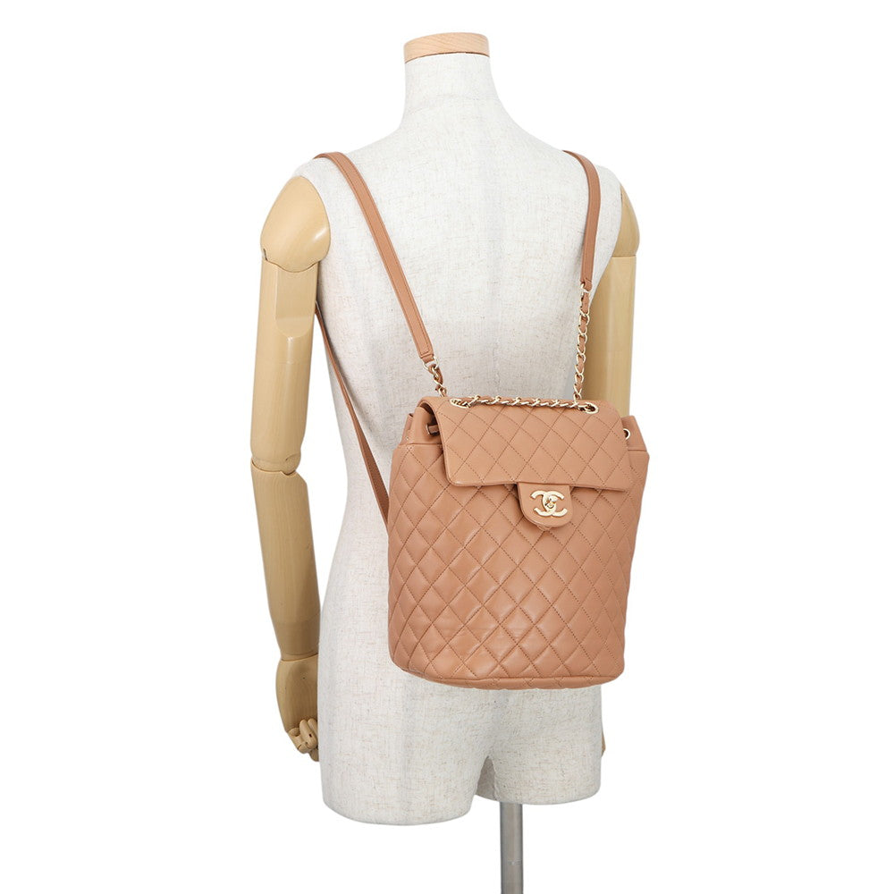 CHANEL Matelasse Backpack BrownA91121 Lambskin Size Small