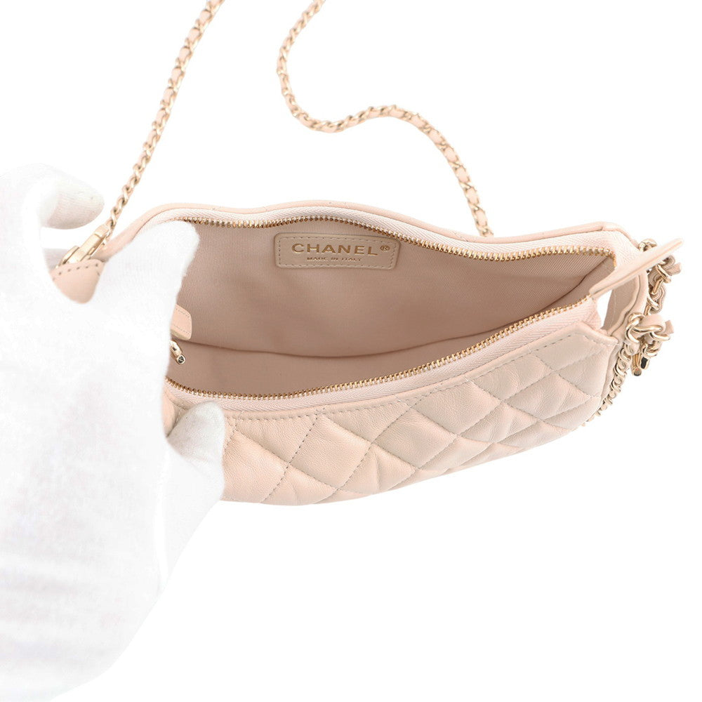 CHANEL Matelasse Small Hobo Shoulder Bag BeigeAS3917 Lambskin