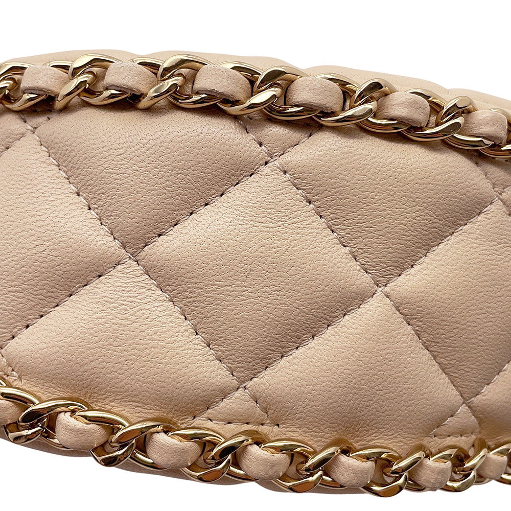 CHANEL Matelasse Small Hobo Shoulder Bag BeigeAS3917 Lambskin