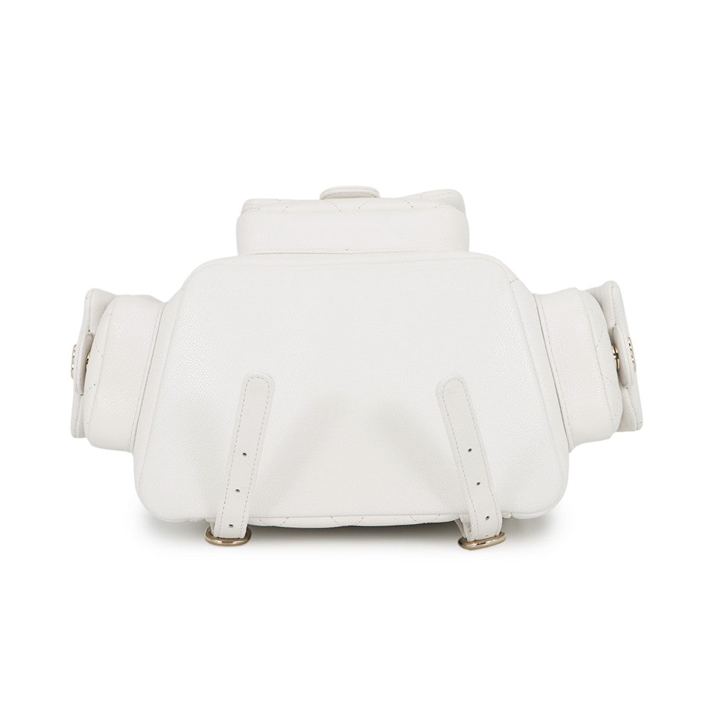 CHANEL Matelasse Multi-Pocket Backpack WhiteAS4399 Caviar Leather