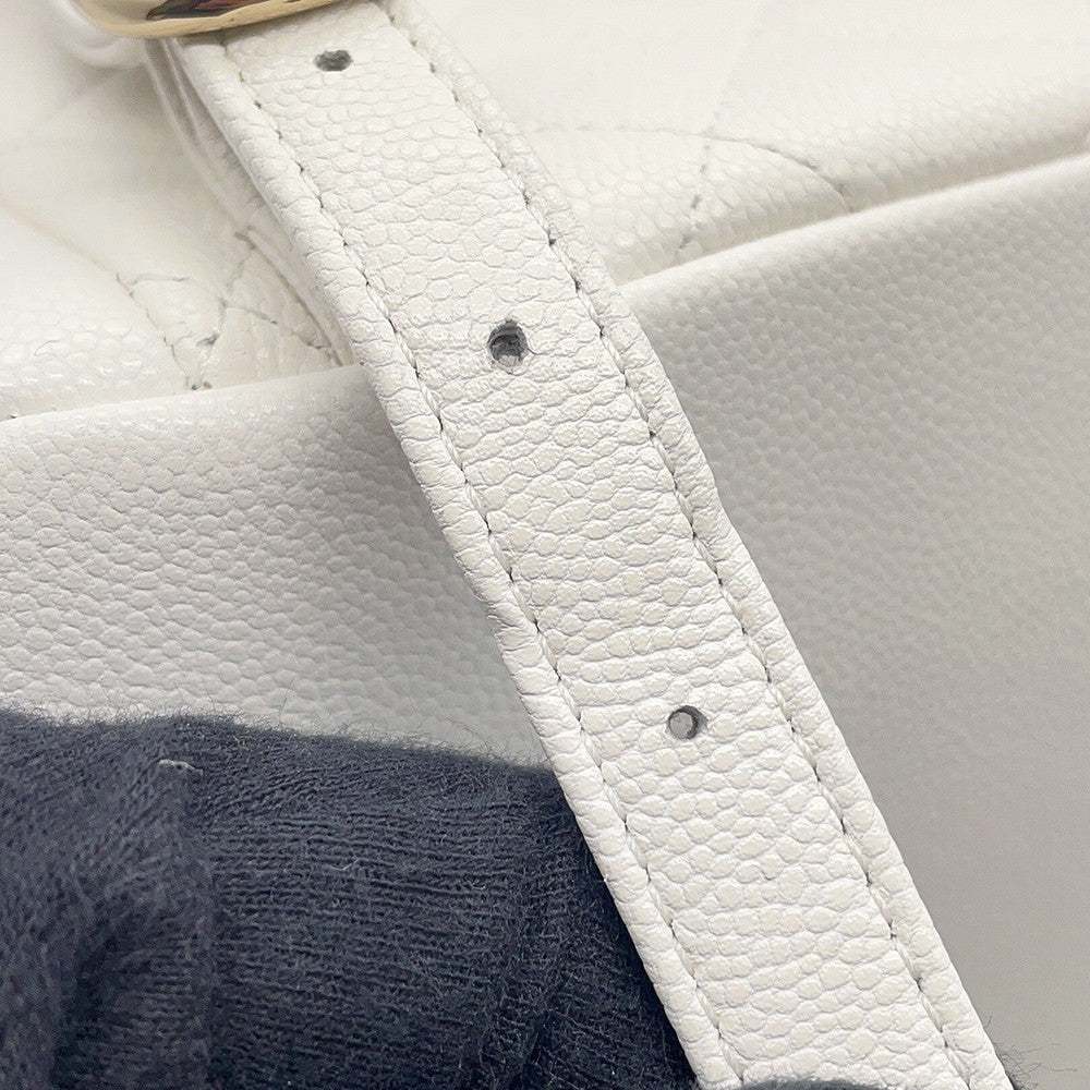 CHANEL Matelasse Multi-Pocket Backpack WhiteAS4399 Caviar Leather