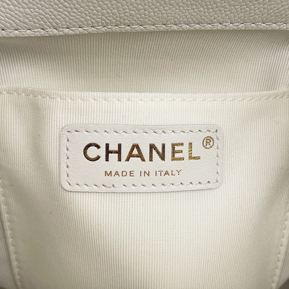CHANEL Matelasse Multi-Pocket Backpack WhiteAS4399 Caviar Leather