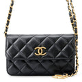 CHANEL Fawn holder GunmetalAP3482 Caviar Leather Size 17