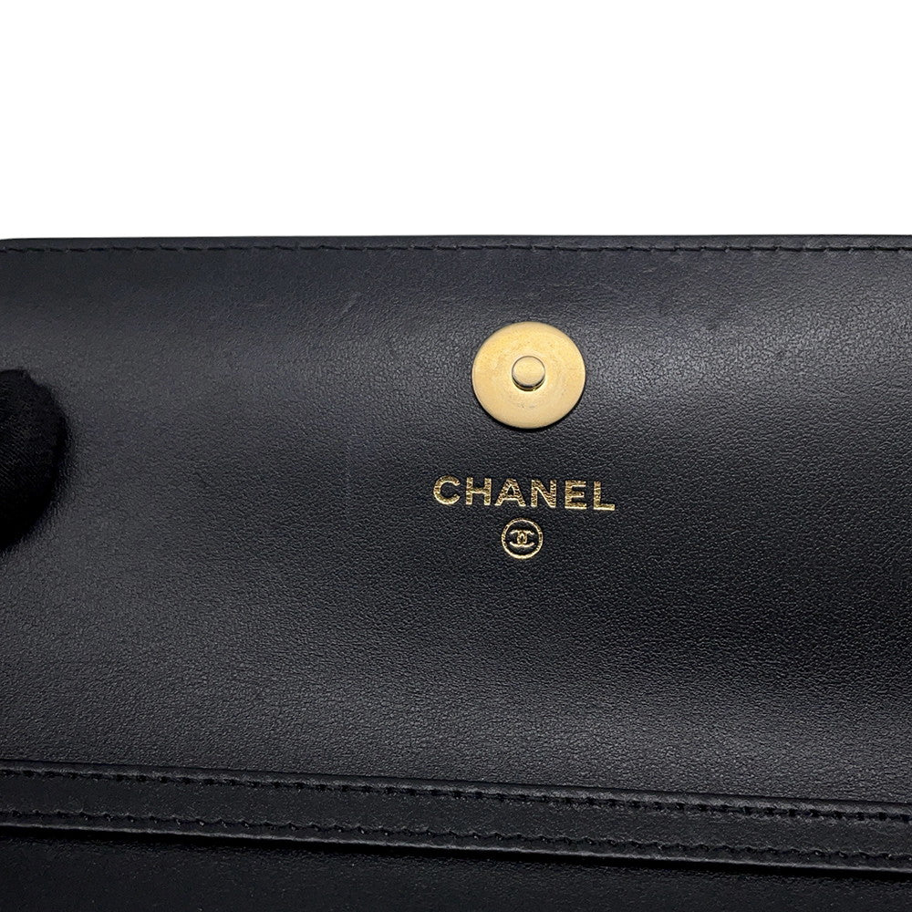 CHANEL Fawn holder GunmetalAP3482 Caviar Leather Size 17