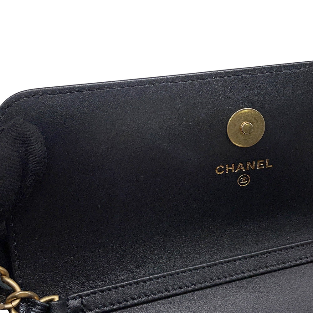 CHANEL Fawn holder GunmetalAP3482 Caviar Leather Size 17