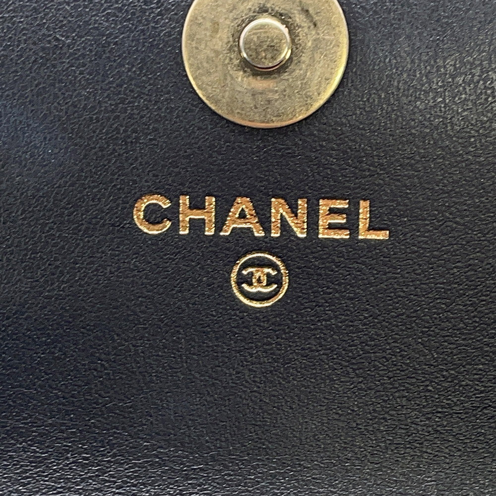 CHANEL Fawn holder GunmetalAP3482 Caviar Leather Size 17