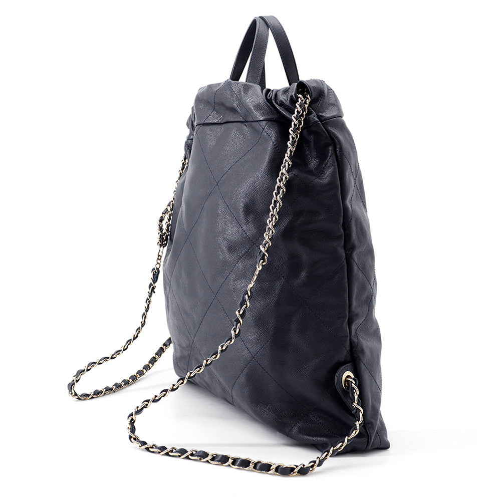 CHANEL CHANEL22 Backpack NavyAS3313 Caviar Leather Size Large