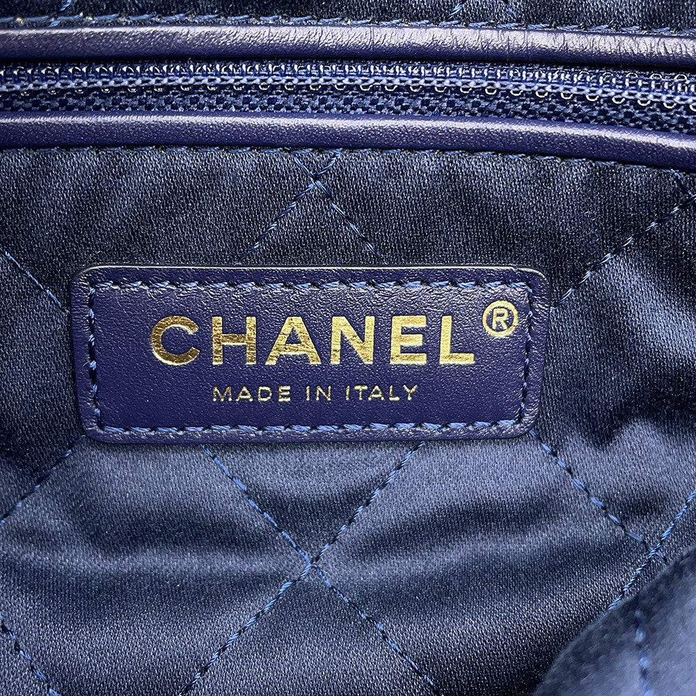CHANEL CHANEL22 Backpack NavyAS3313 Caviar Leather Size Large