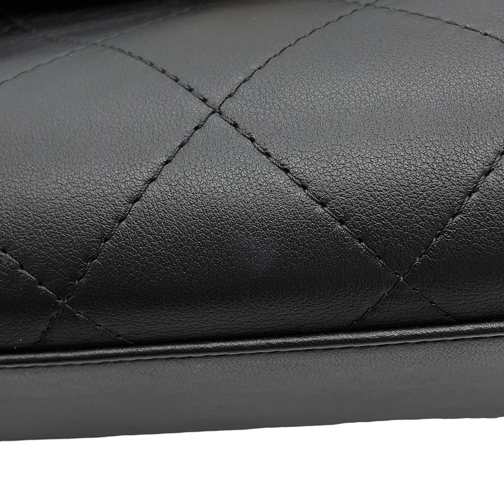 CHANEL Top handle flap Bag BlackAS5467 Calf Leather Size Large
