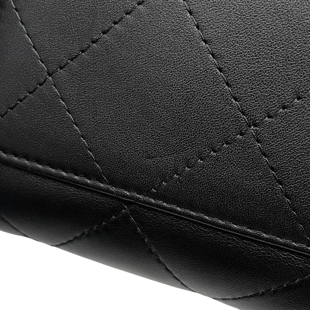 CHANEL Top handle flap Bag BlackAS5467 Calf Leather Size Large