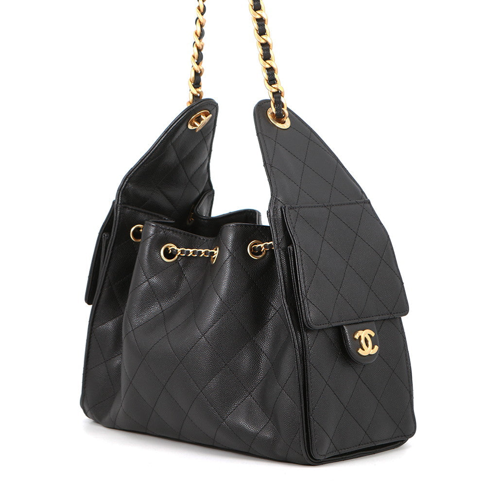 CHANEL CHANEL25 ChainBag BlackAS5293 Caviar Leather Size Small