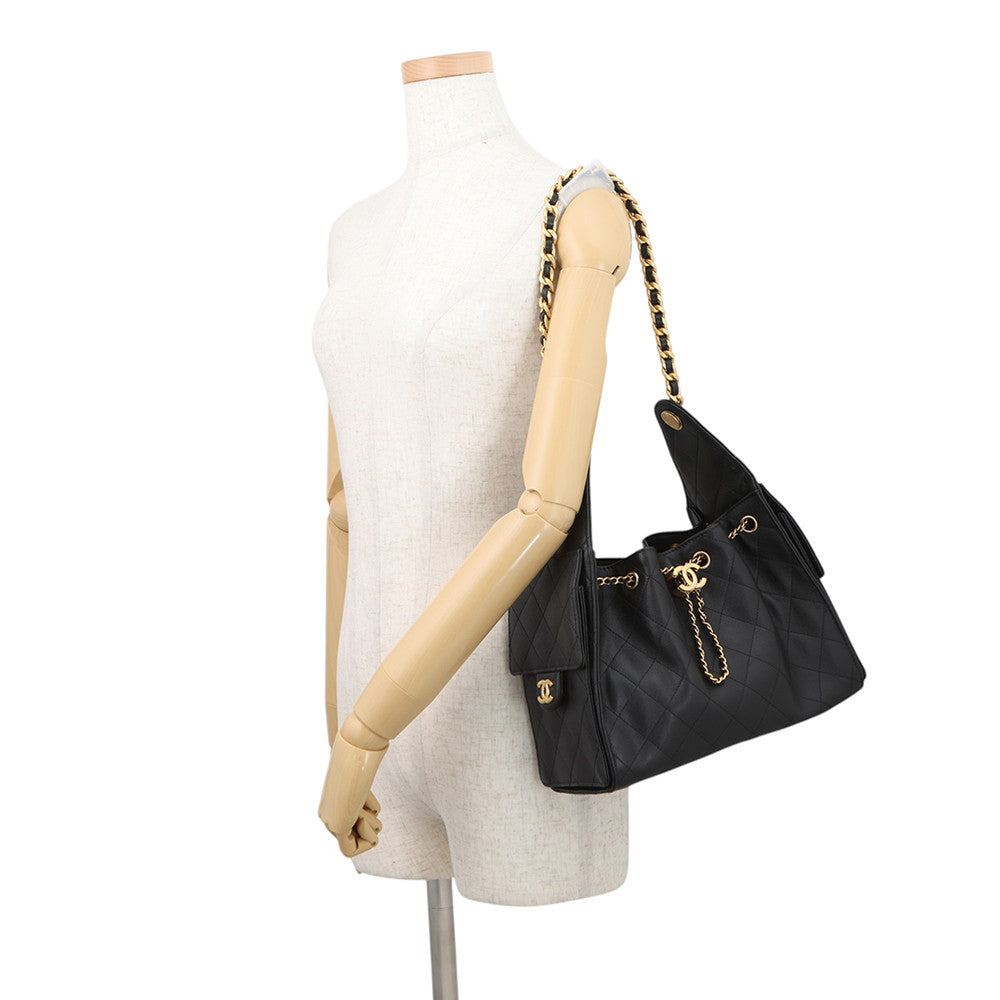 CHANEL CHANEL25 ChainBag BlackAS5293 Caviar Leather Size Small