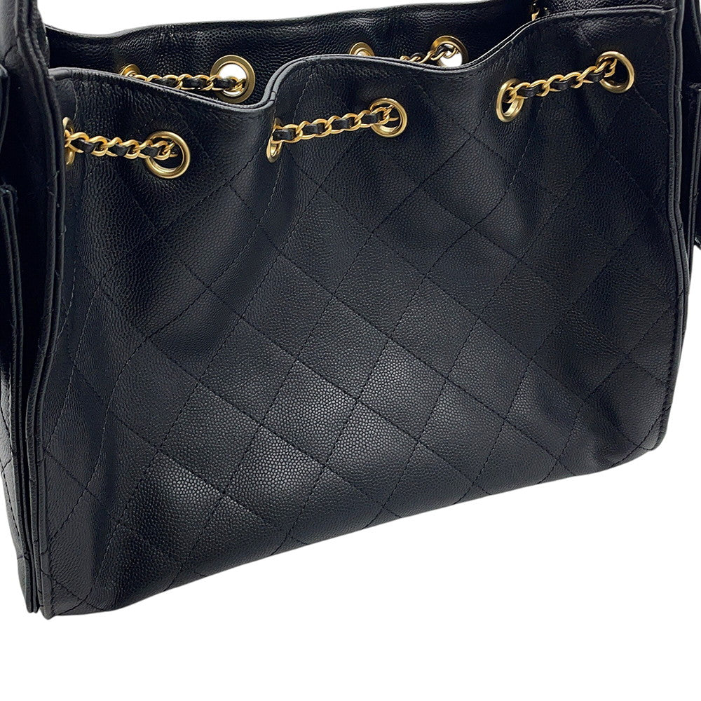 CHANEL CHANEL25 ChainBag BlackAS5293 Caviar Leather Size Small
