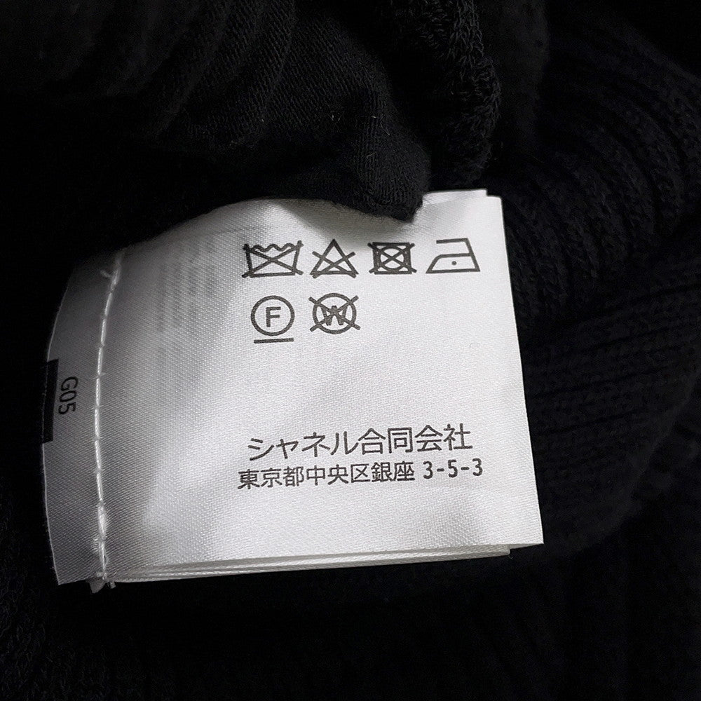 CHANEL CC Logo Long-Sleeve Knit Long Dress Size 36 BlackP78911 K11302 Virgin Wool98% Polyurethane1% Nylon1%