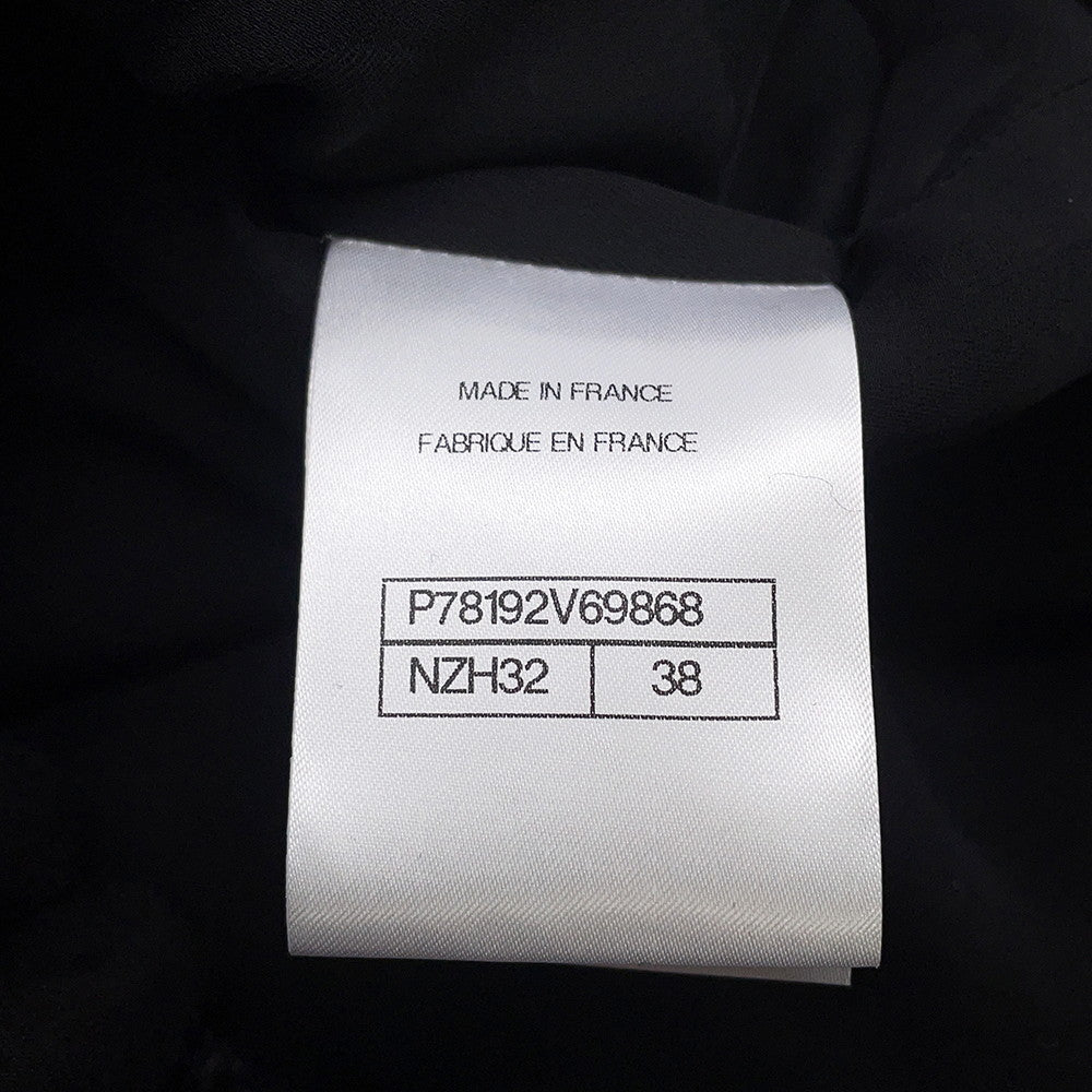 CHANEL Wool Tweed Vest Size 38 Black/GrayP78192 Wool 100%