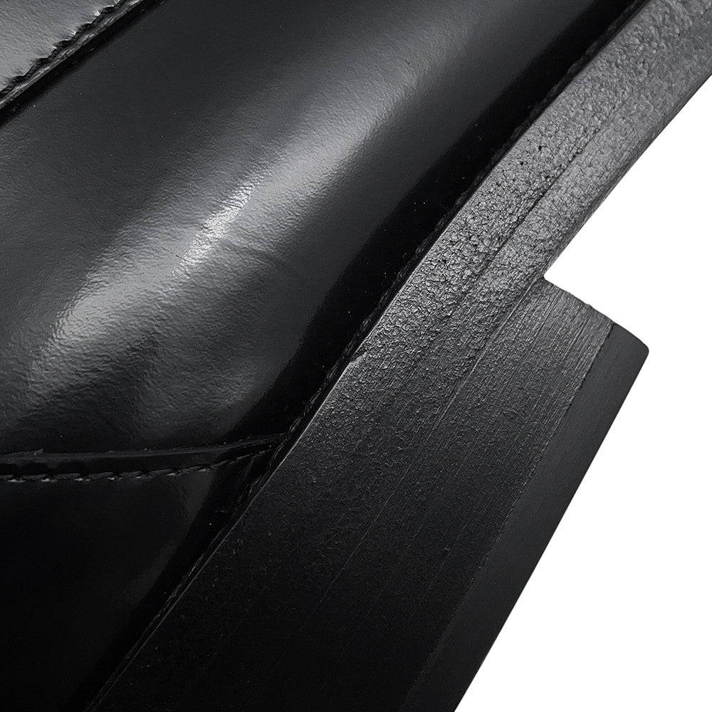 CHANEL Back-to-college loafers BlackG39190 Shiny Calf Leather Size 38